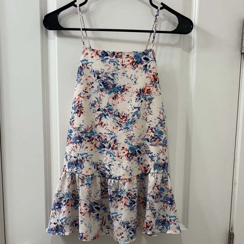 The Limited Floral Spaghetti Strap Top - Blue and Red